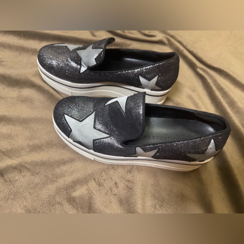 Stella McCartney woman’s Canvas Printed
Wedge Sneakers Stars Black 36